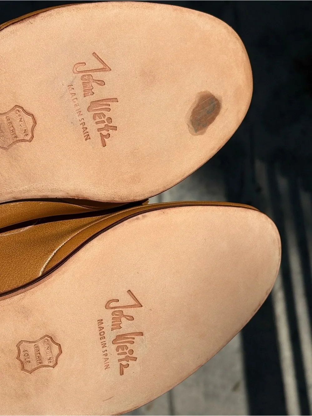 Men’s John Weitz Leather Loafer Sixe 11 Golden Tan